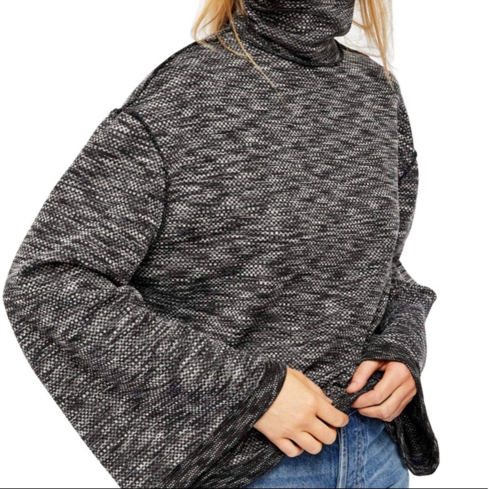 Free People Black and White Sweater